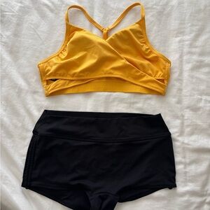 PINK Victoria's Secret Yellow and Black Sport-to-Swim
